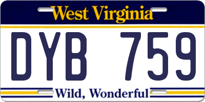 WV license plate DYB759