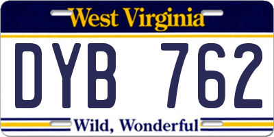 WV license plate DYB762