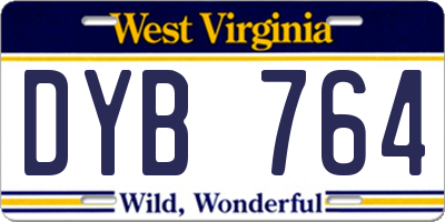WV license plate DYB764