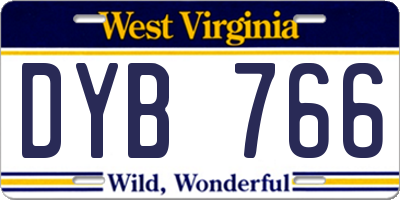 WV license plate DYB766