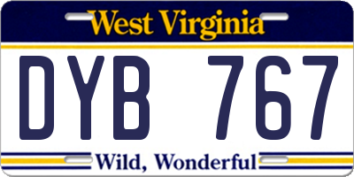 WV license plate DYB767