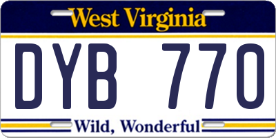 WV license plate DYB770