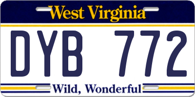 WV license plate DYB772