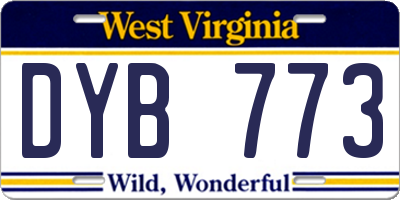 WV license plate DYB773