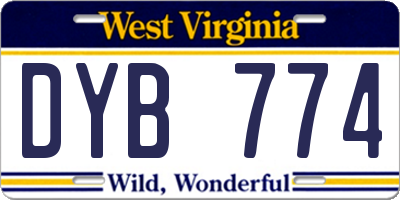WV license plate DYB774
