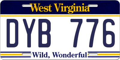 WV license plate DYB776