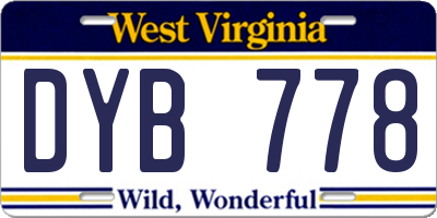 WV license plate DYB778