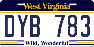 WV license plate DYB783
