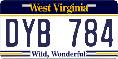 WV license plate DYB784