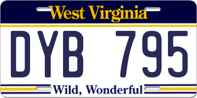 WV license plate DYB795