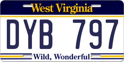 WV license plate DYB797