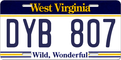 WV license plate DYB807