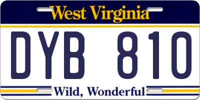 WV license plate DYB810