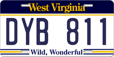 WV license plate DYB811