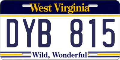 WV license plate DYB815