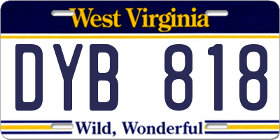 WV license plate DYB818