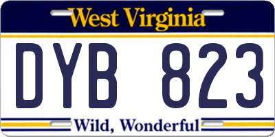 WV license plate DYB823