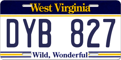 WV license plate DYB827