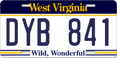 WV license plate DYB841