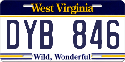 WV license plate DYB846