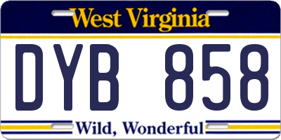 WV license plate DYB858