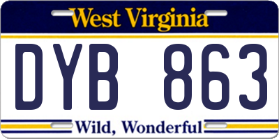 WV license plate DYB863
