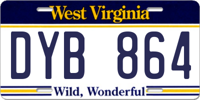 WV license plate DYB864