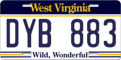 WV license plate DYB883