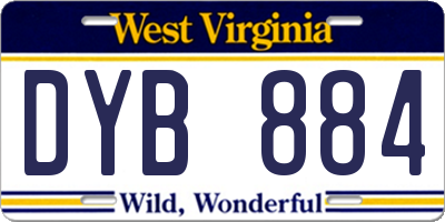 WV license plate DYB884