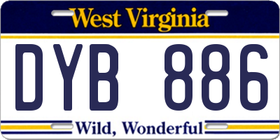 WV license plate DYB886