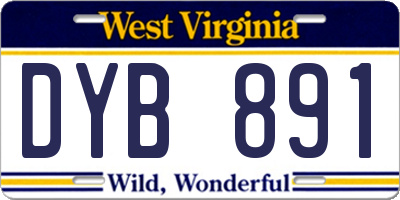WV license plate DYB891