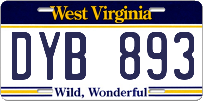 WV license plate DYB893