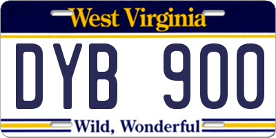 WV license plate DYB900