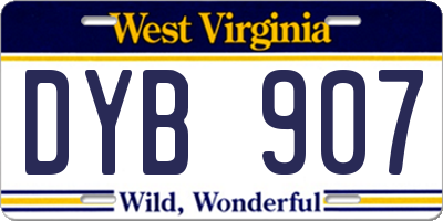 WV license plate DYB907