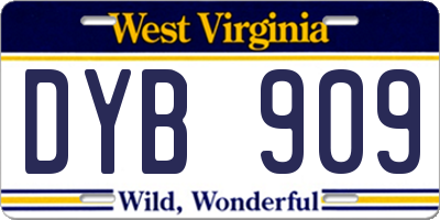 WV license plate DYB909
