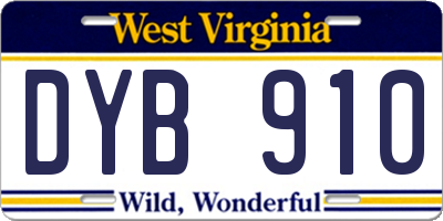 WV license plate DYB910