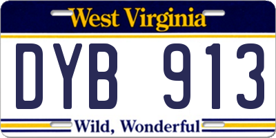 WV license plate DYB913