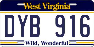 WV license plate DYB916