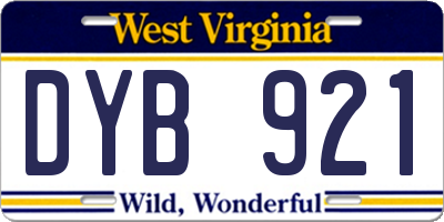 WV license plate DYB921