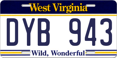 WV license plate DYB943