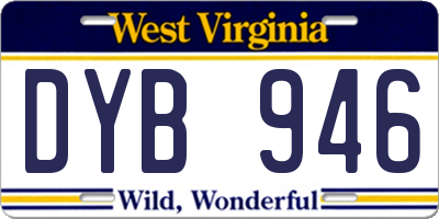 WV license plate DYB946