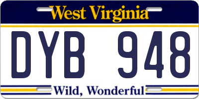WV license plate DYB948