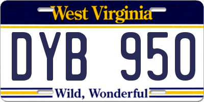 WV license plate DYB950