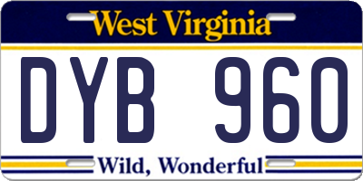 WV license plate DYB960