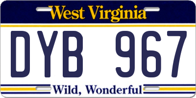 WV license plate DYB967