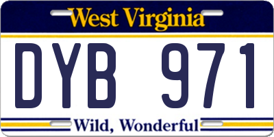 WV license plate DYB971