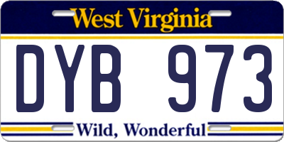 WV license plate DYB973
