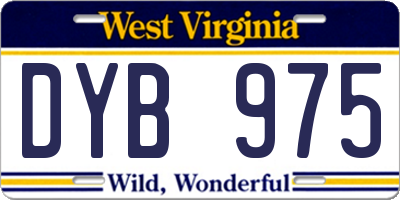 WV license plate DYB975
