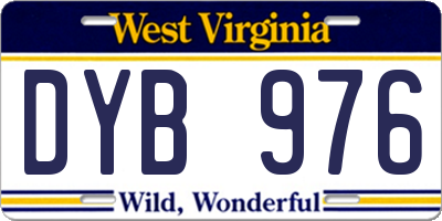 WV license plate DYB976