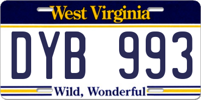 WV license plate DYB993